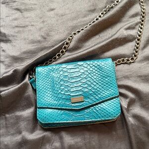 Lodis Turquoise Crossbody Bag with Chain Strap